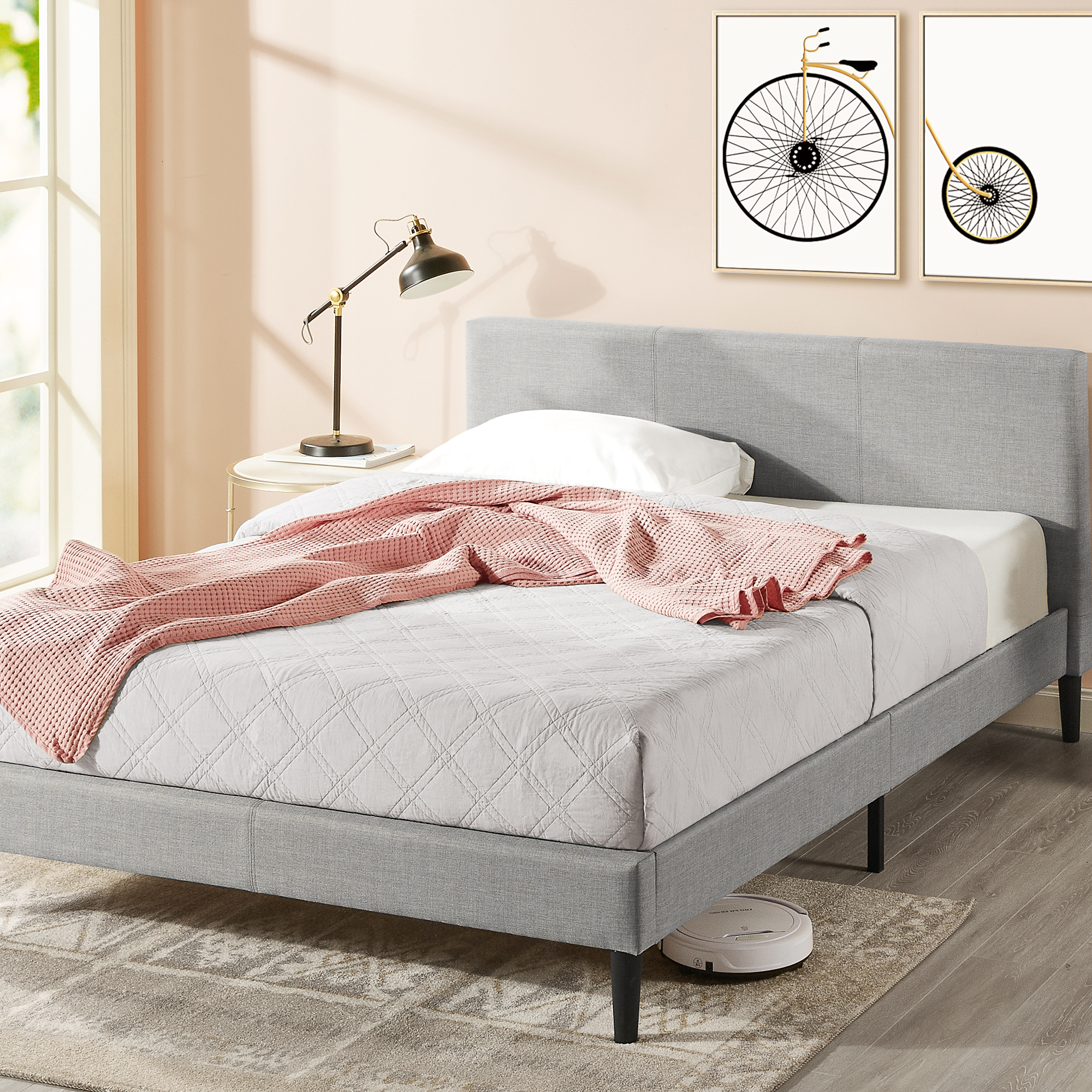 Zinus Nelly Single Double Queen King Bed Frame Fabric Platform Base ...